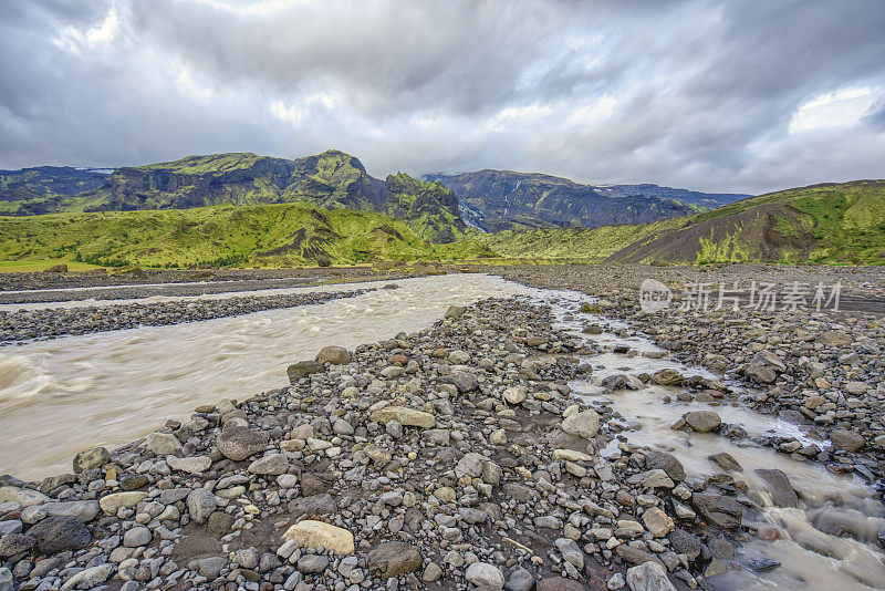 欧洲美丽独特的岛国冰岛Þórsmörk (Thorsmork)周围的冰川风景